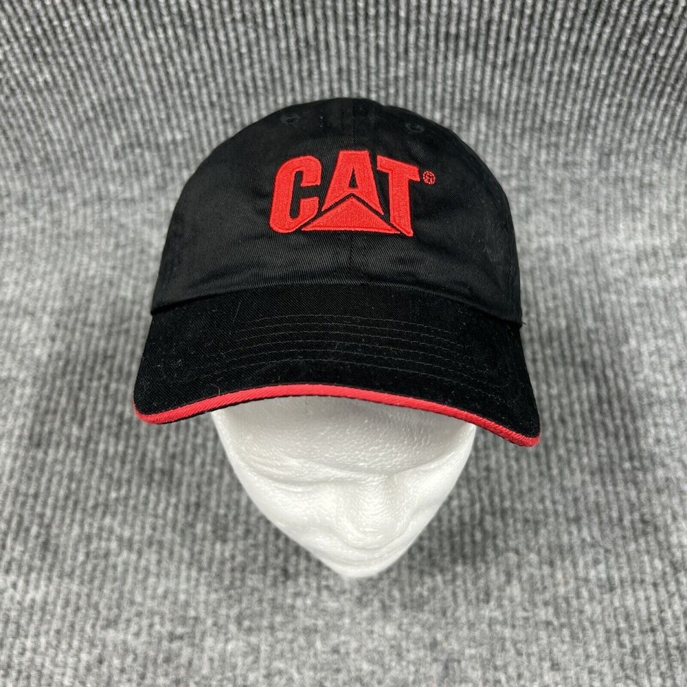 Caterpillar CAT Equipment Men Hat Cap Black Red Adjustable Carter Machinery Logo